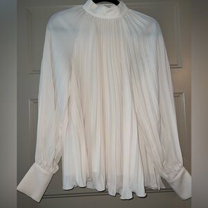 Cream pleated long sleeve, women’s S, H&M